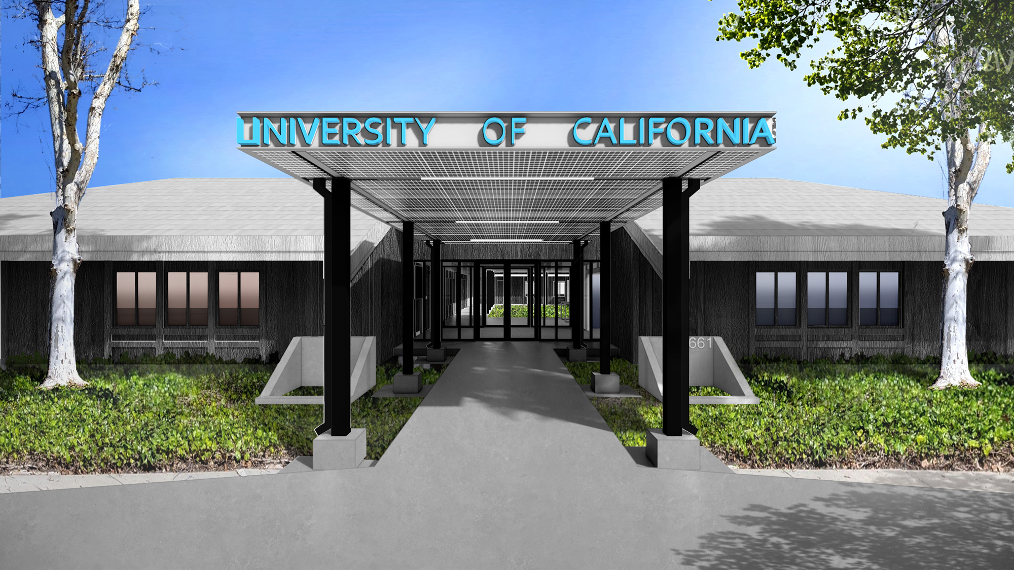Artistic representation if the front entrance to the UCLCC building